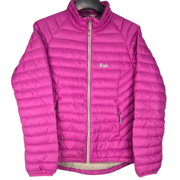 Rab Down Puffer Jacket Womens Small UK10 Pink Lightweight Outdoor Travel Winter - Picture 2 of 13
